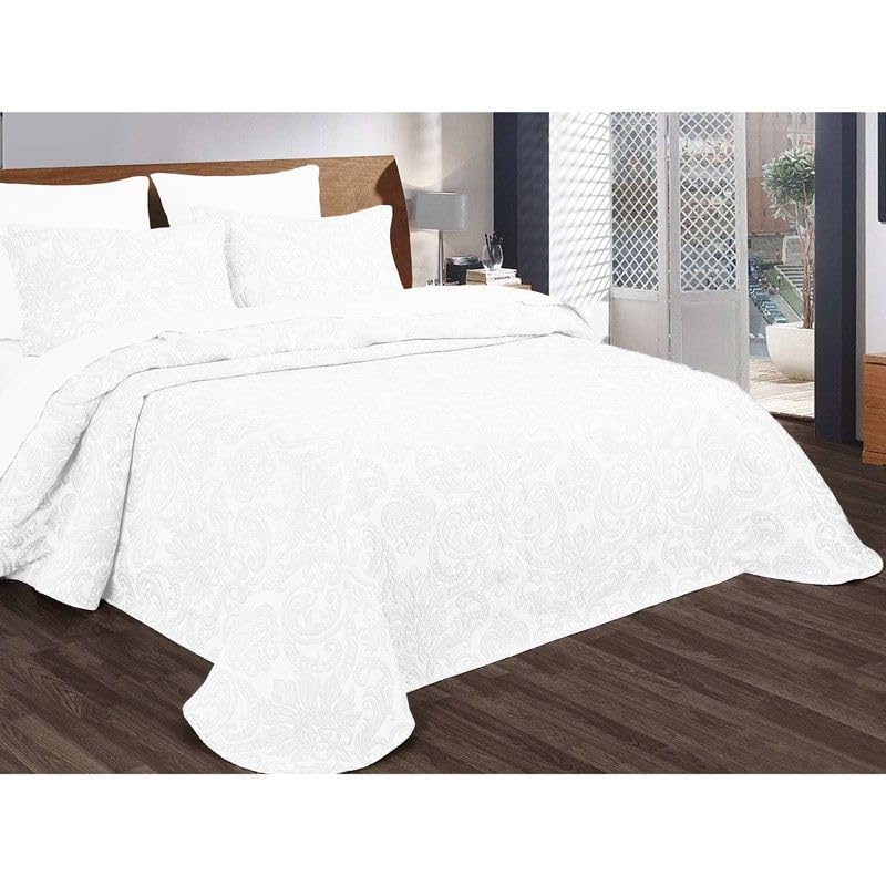 Rufino Díaz Laura Summer Pique Bedspread - White, 135 cm