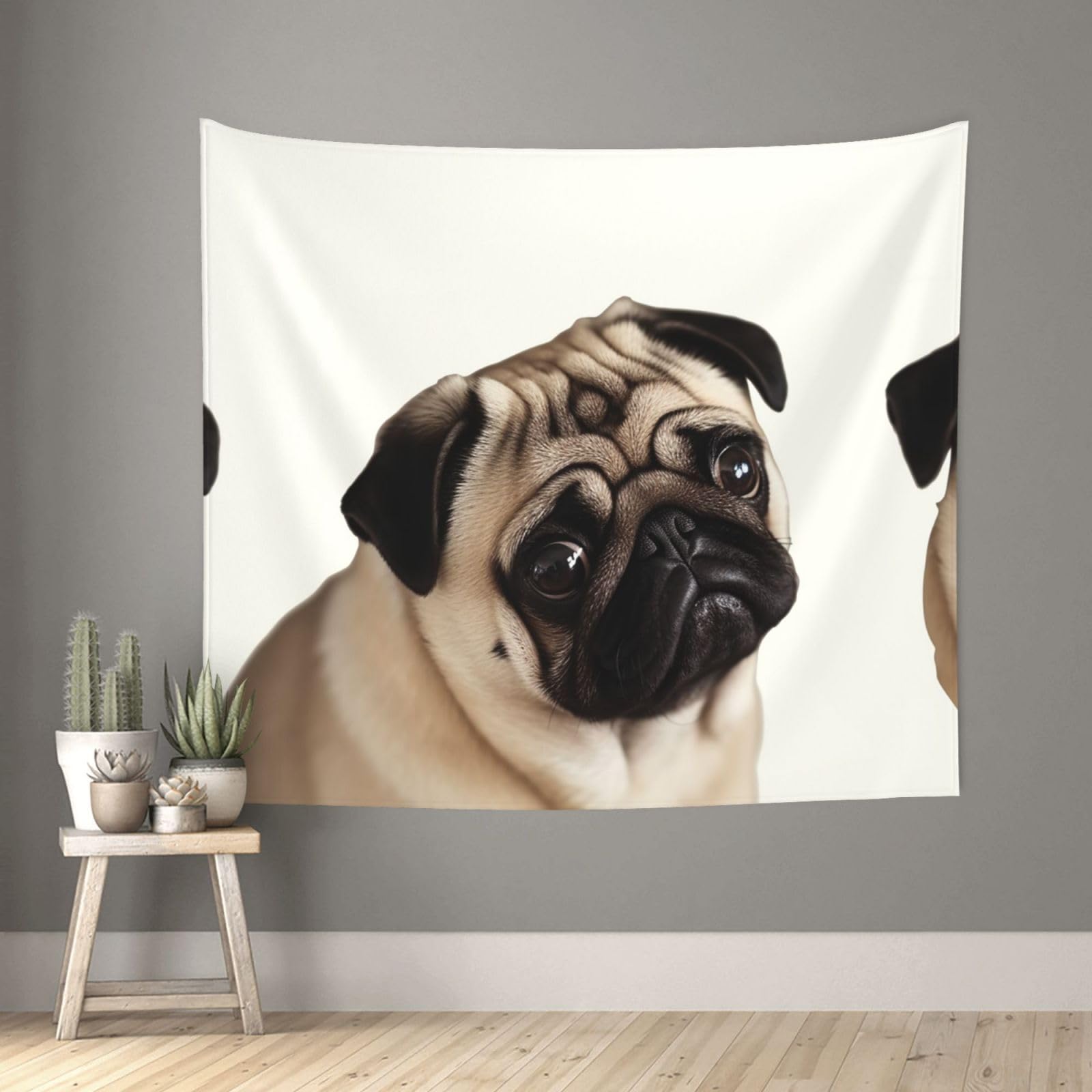 FodPand Pug Dog Tapestry for Bedroom Aesthetic, Wall Hanging Tapestries Art Decor Backdrop Wall Tapestry for Dorm Living Room Funny Poster Party Banner Background 51" X 60"