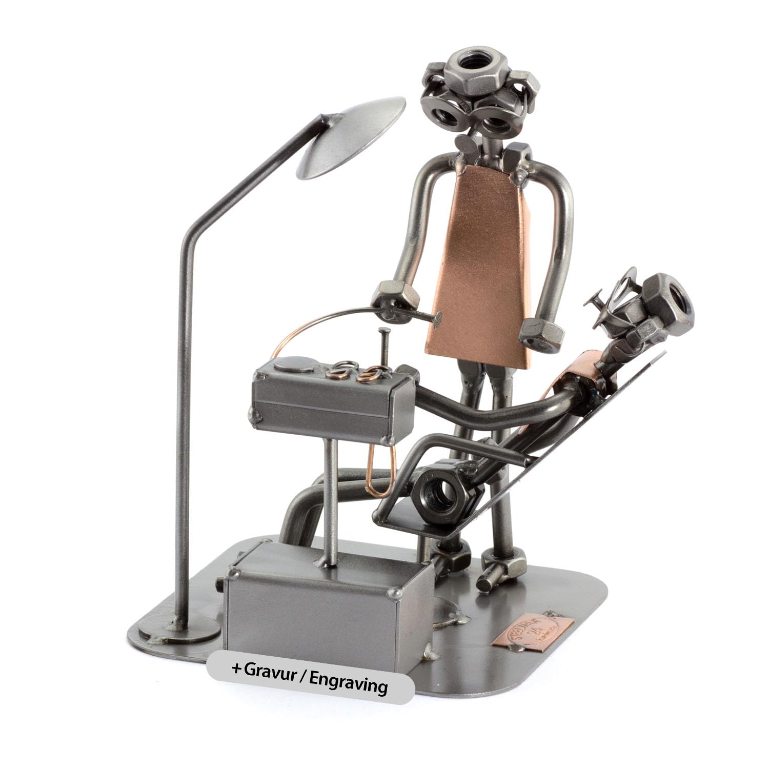 Steelman24 I Nuts and bolts sculpture Dentist With Personal Engraving I Handmade ornaments I I Metal figurine