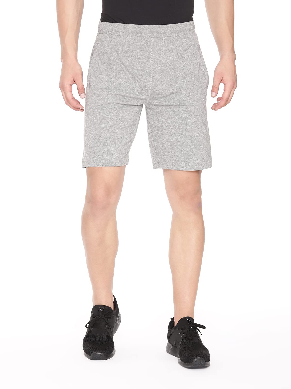Pepe Jeans Athleisure Men Knit Cotton Stretch Shorts | Breathable Cotton Jersey, Gym and Casual Wear | with Drawstring and Zip Pocket in Grey Melange - M (B0C3MK3K48) Amazon Price History, Amazon Price Tracker