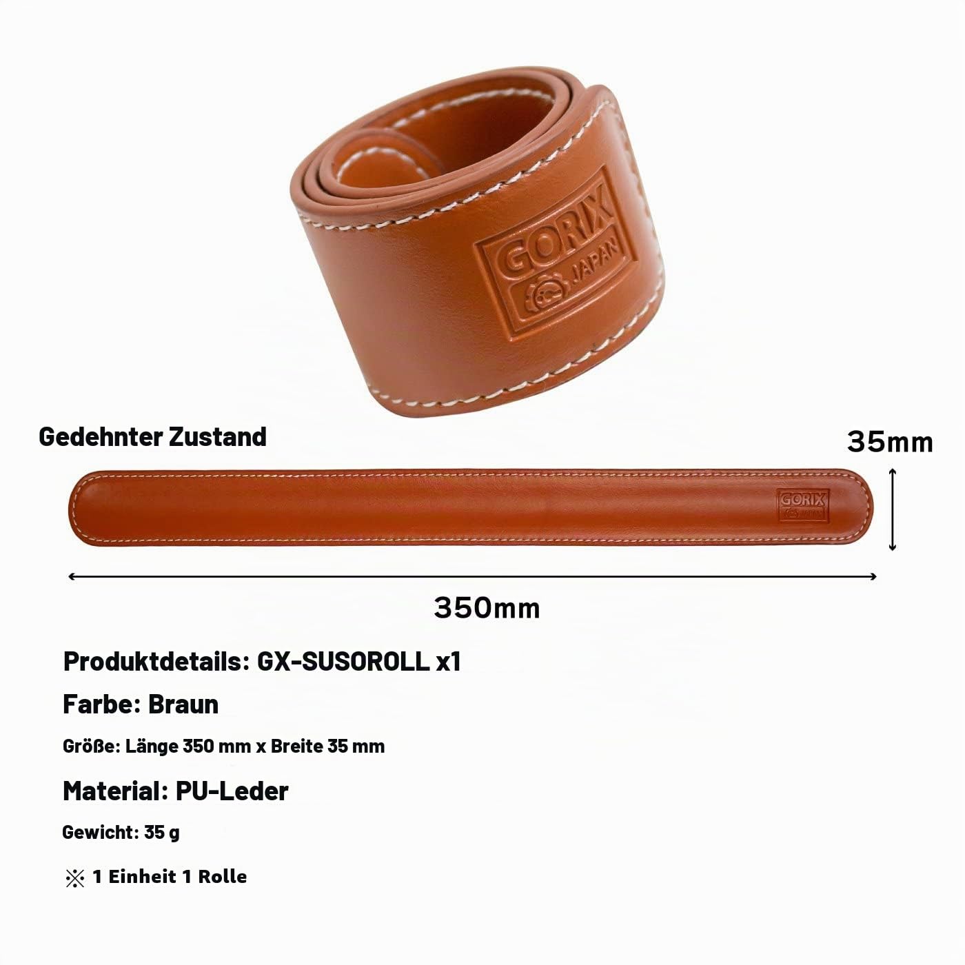 GORIX Bike Ankle Leg Pants Strap Band Leder Clip Protector Braun Radfahren Fahrrad (GX-SUSOROLL)
