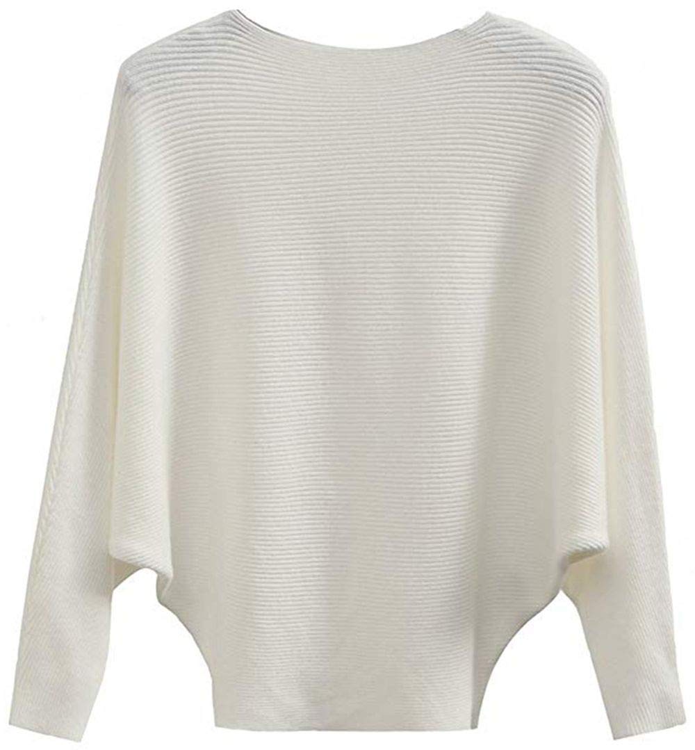 MAKARTHY Women's Batwing Sleeves Knitted Dolman Sweaters Pullovers Tops