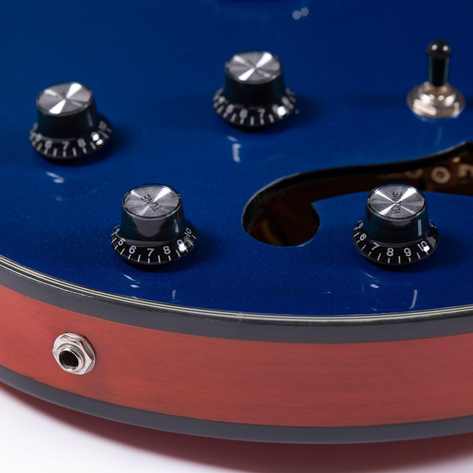 Standard Gitara Elektryczna Gitara Elektryczna Praworęczna Pełnowymiarowa Pół Pusta 6 Strunowa Metalowa