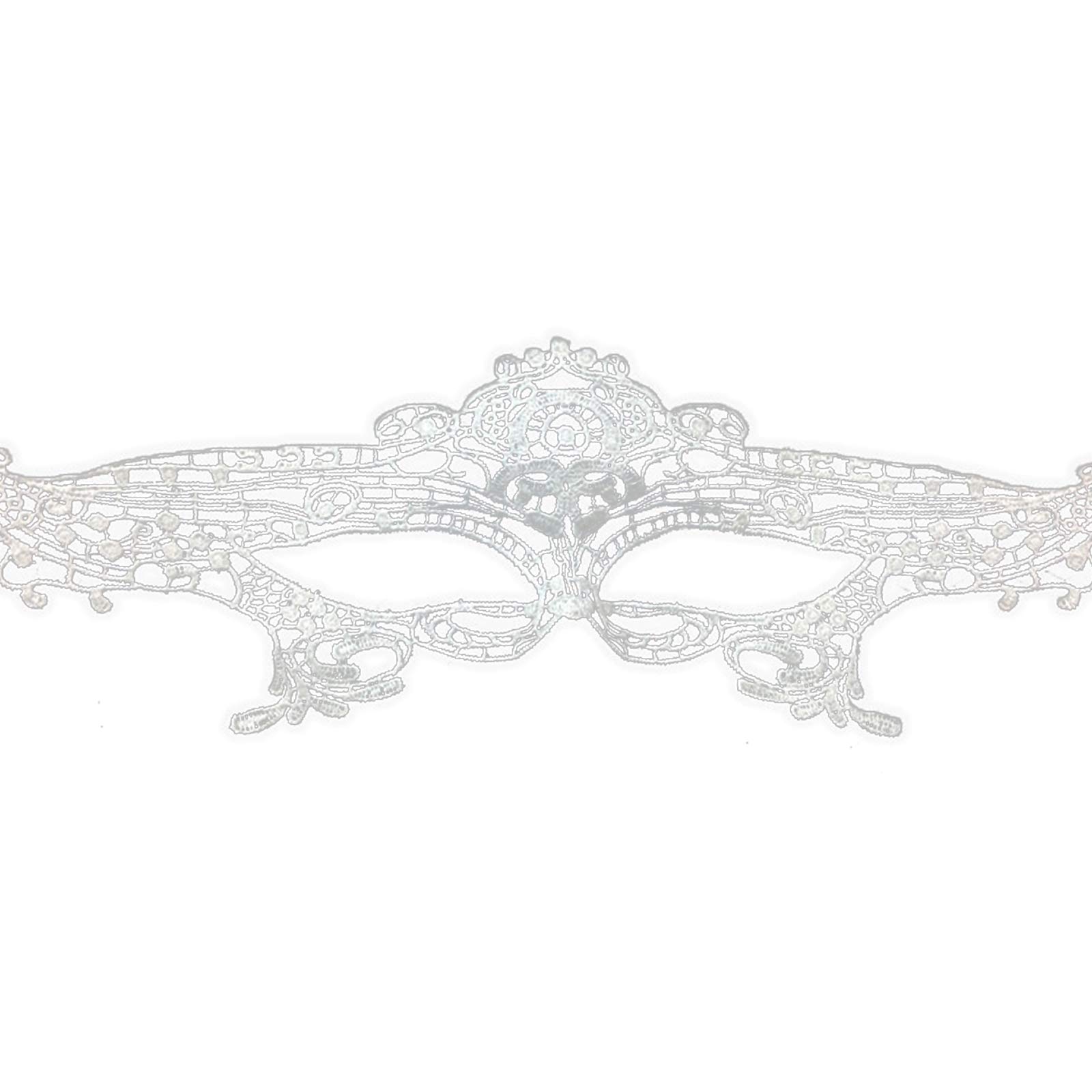 Jamron Women Elegant White Lace Eye Mask for Masquerade Halloween Party Prom Ball Carnival Dress Mask SN07830 Queen