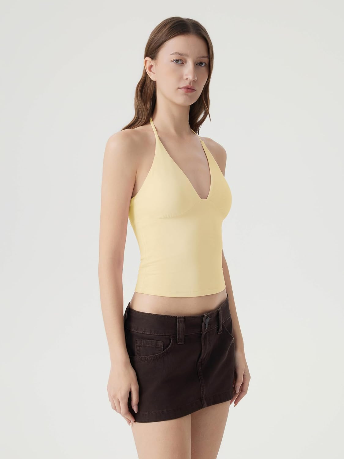 SUUKSESS Women Double Lined Halter Tank Top Summer Padded Going Out Tops Sleeveless Basic Shirts - Image 3