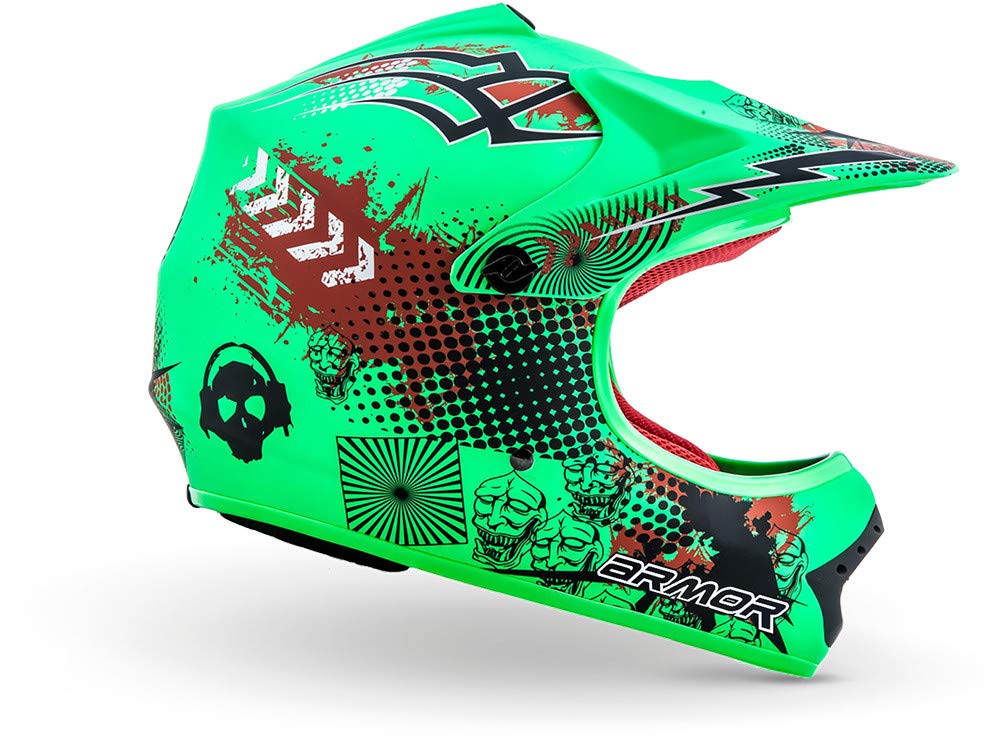 arrow dirt bike helmets AKC-49, Moto Cross Helmet for Children, Helmet Sport, Junior Children’s Quad Pocket Bike, Enduro MX, DOT Certified, incl. Fabric ventilation 3mm thick A HELMET COVER Giant Trance X Advanced Choose Option:White Large/X-Large