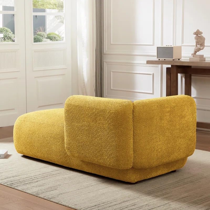 Image of LEGACY OF COMFORT Christinia Upholstered Indoor Chaise Lounge Chair 2 Seater Sofa Two Seater Sofa for Living Room Offices Hotels Bedroom (Yellow)