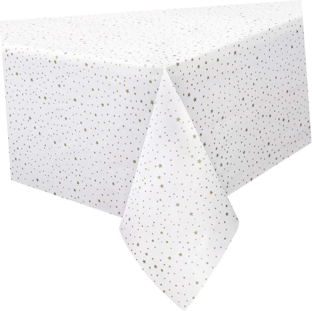 2pcs Golden Star Disposable Table Covers Rectangular Picnic Tablecloths for Parties Festivals Events Lightweight and Easy to Clean Chic Pentagram Design