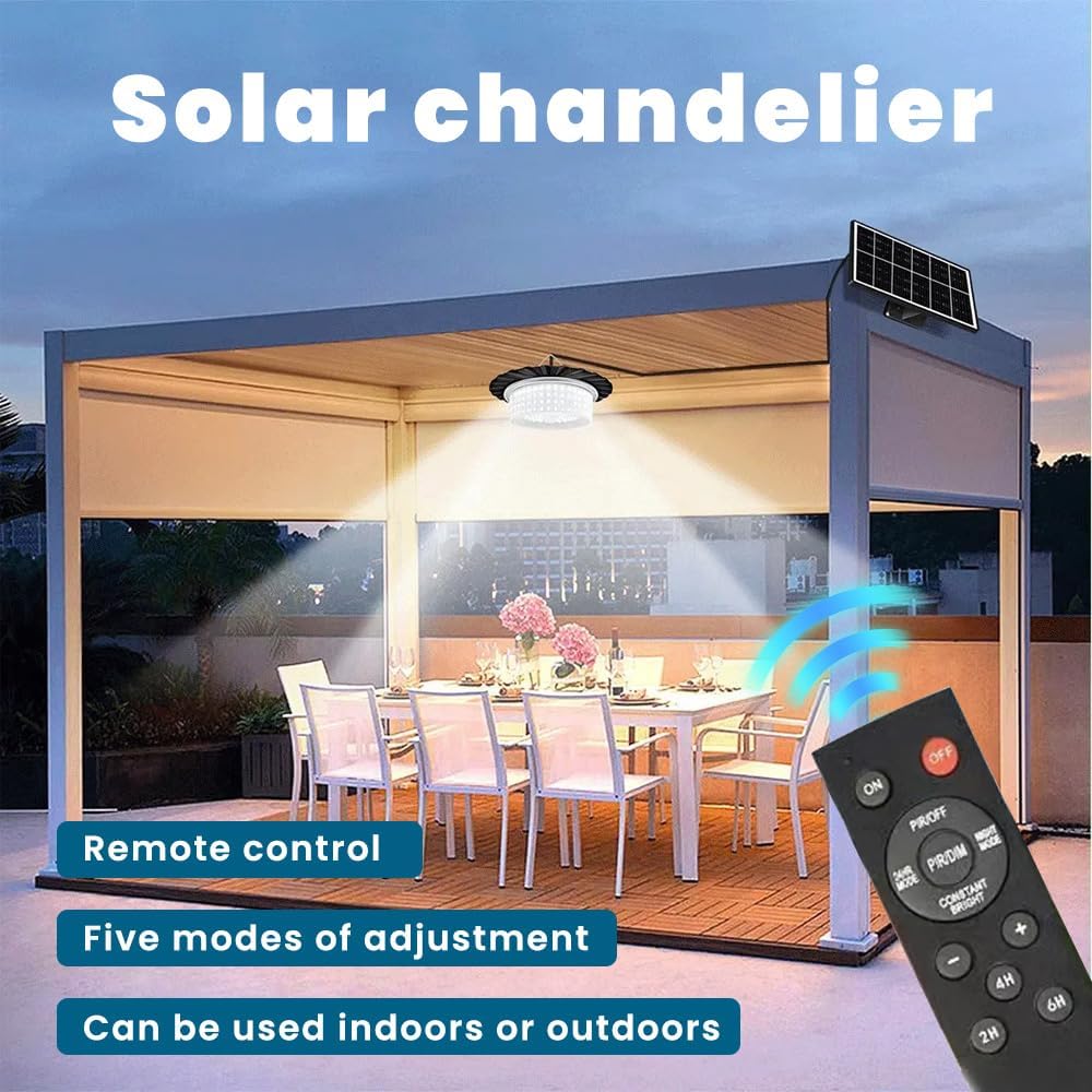 Solar Shed Barn Lights, LED Waterproof Outdoor Lighting with 360° Moving Sensor, 4 Adjustable Levels, 3 Timers, 5 Modes, Solar Pendant Light for Garage, Yard, Fence, Pathway (1 PC)
