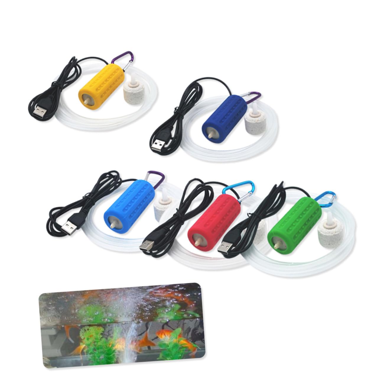 Mipcase 3piezas USB Bomba De Aire para Acuarios Silenciosa Consumo para Peceras y Jardines Hidropónicos Color Rosado