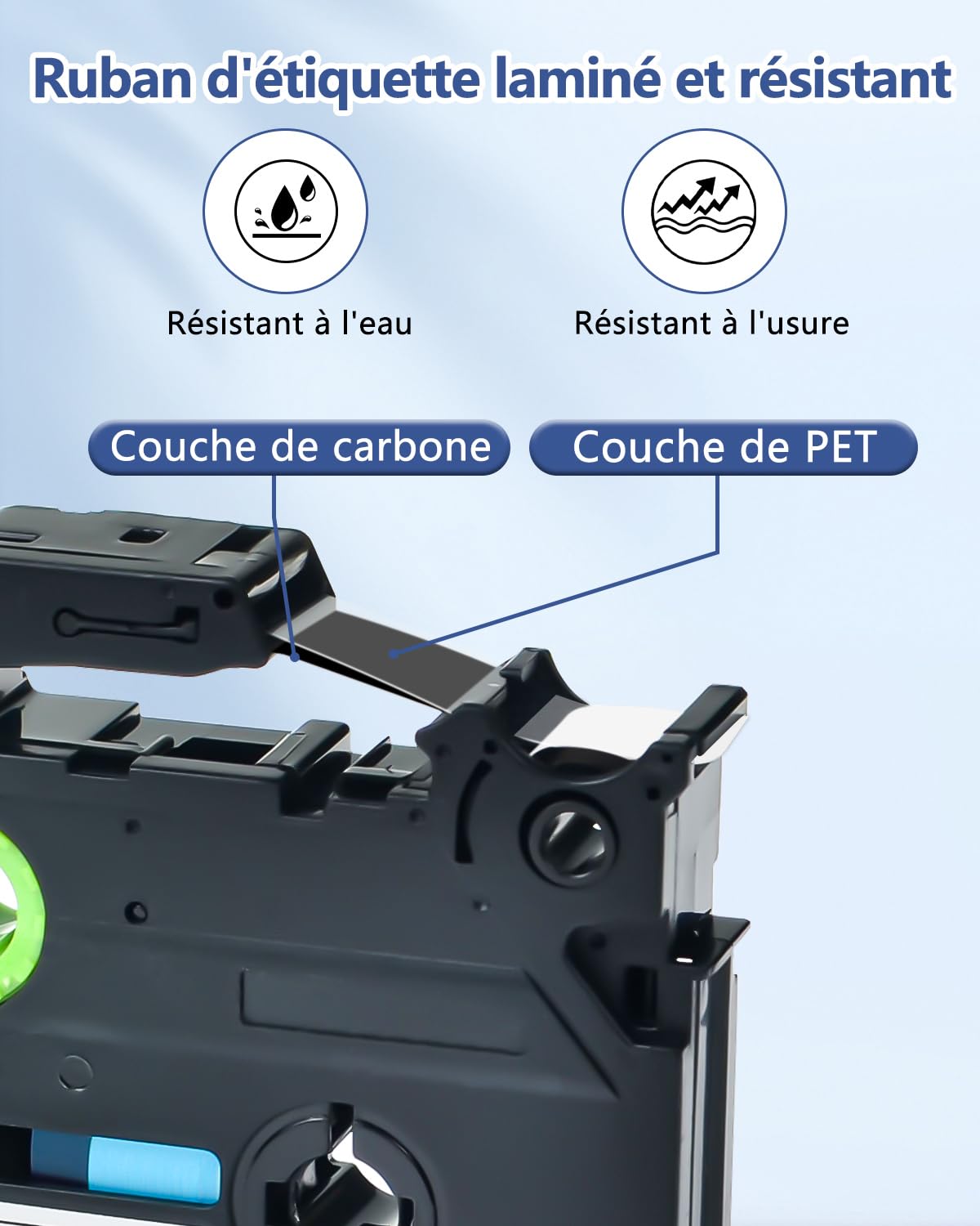 Lot de 20 Compatible TZE-131 pour P-touch Noir sur Transparent 12 mm
