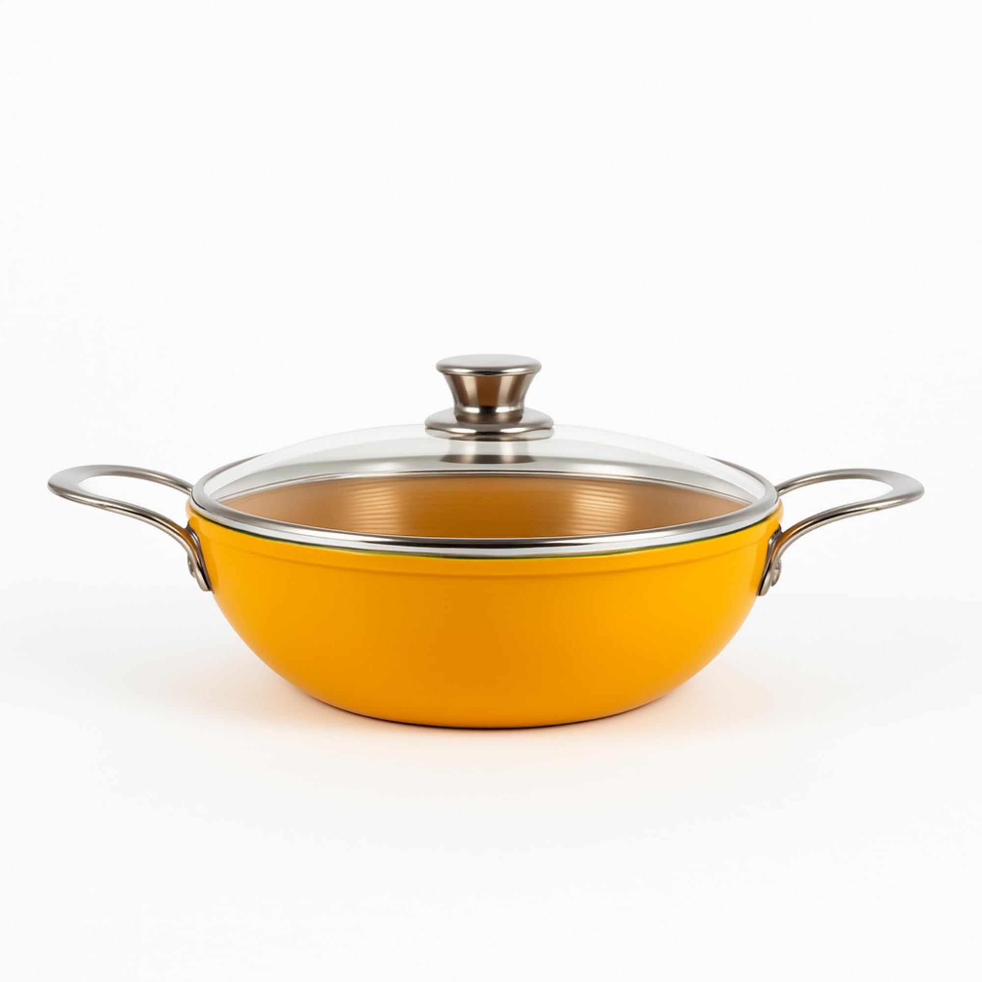 SALFORD Ceramic Non Stick Kadai, Glass Lid, Ceramic Coated Frying Kadhai, ISI Certified, Forged Aluminium, Non Toxic Woks PFAS & PTFE Free, 2 Yr Warranty (Green, 24cm) — Amazon image 10