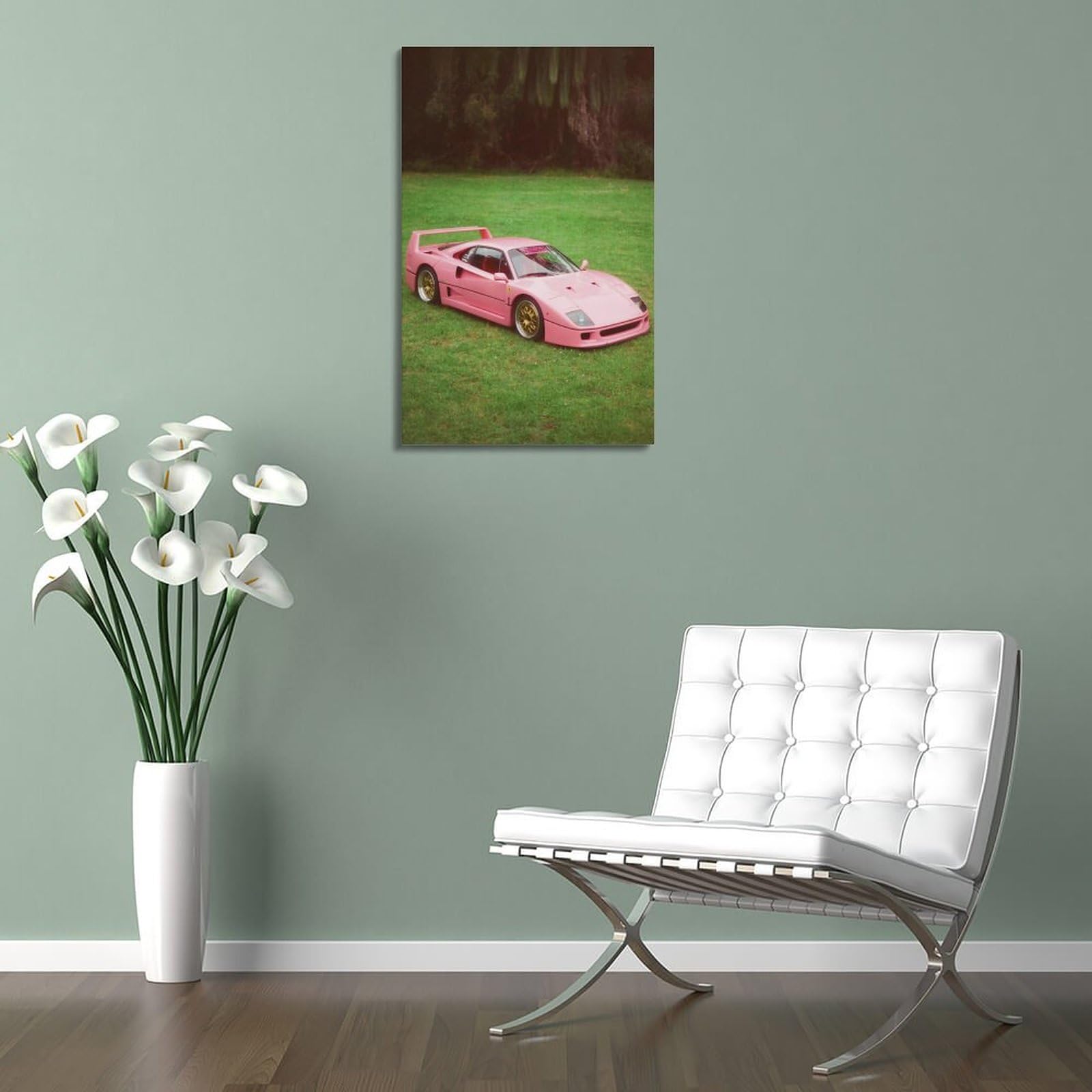Poster De Voiture De Sport Jaune Ferrari F40 Lm, Poster De Course Rétro, Peinture Murale Décorative Sur Toile Et Image D'art Imprimée Moderne Pour Chambre à Coucher, 60 X 90 Cm