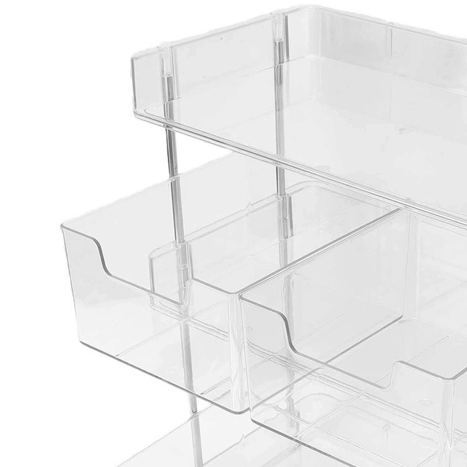 Ejoyous Organizer do Przechowywania Torebek na herbatę Przezroczysty Organizer na herbatę PET z 3-poziomowymi Szufladami Metalowa Rama 33,5 X 17 X 30 Cm Blat Kuchenny Stacja do Kawy Łazienka