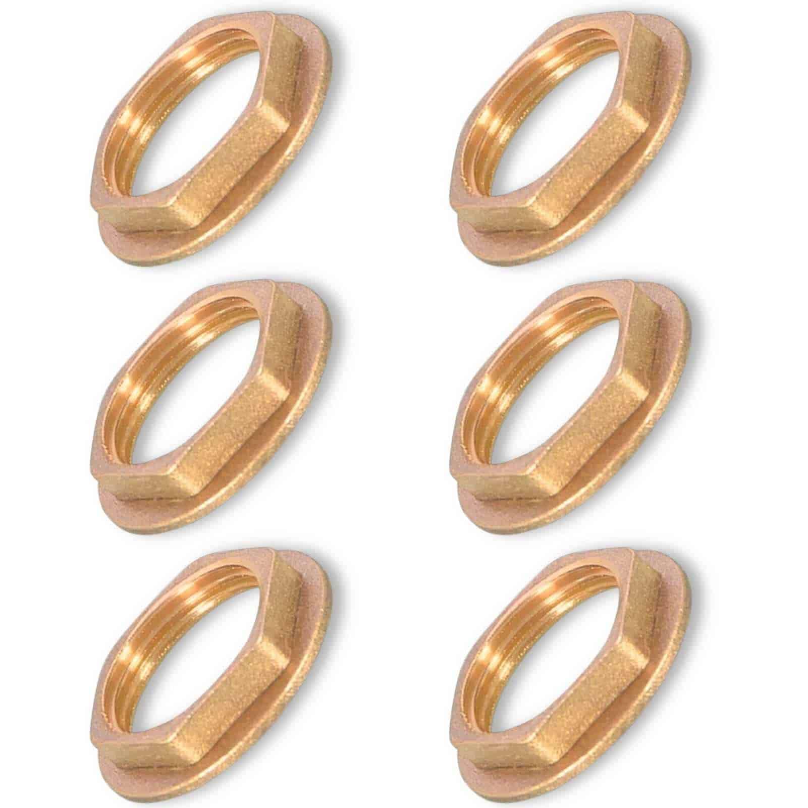 6 Pezzi Ottone Flangia Dadi esagonali, 3/4" filettatura interna, Raccordo idraulico Dado per Bagno Rubinetti Accessori