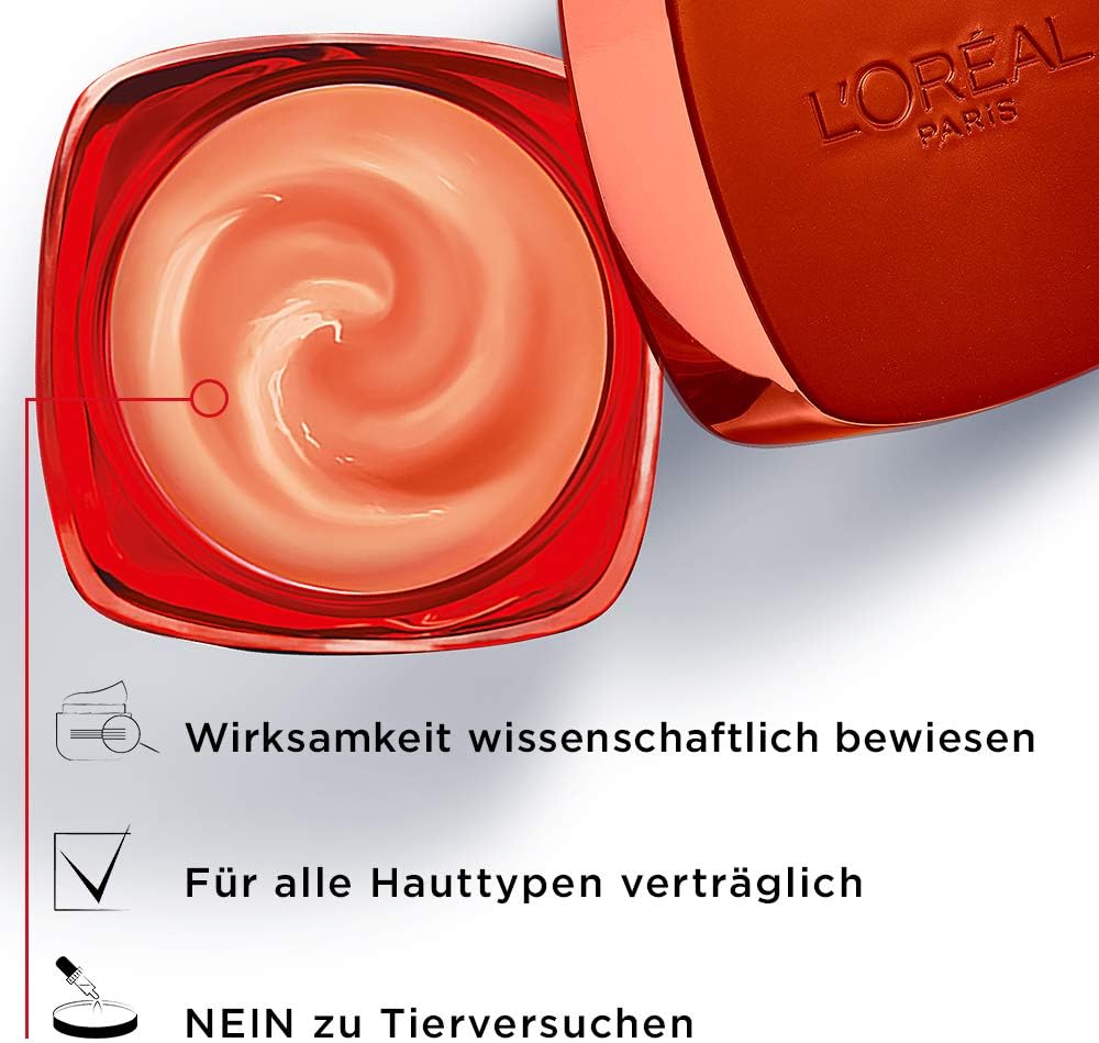 L'Oréal Paris Revitalift Invigorating Crème Rouge Day Cream with Red Ginseng Smoothes Skin and Provides a Refreshing Glow 50 ml - Image 5