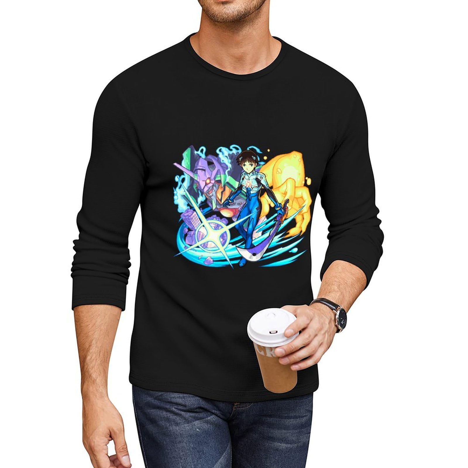 エヴァンゲリオン　シンジ　ロングスリーブTシャツ Amazon.co.jp: Tシャツ 長袖 新世紀エヴァンゲリオン 碇シンジ 丸首 綿