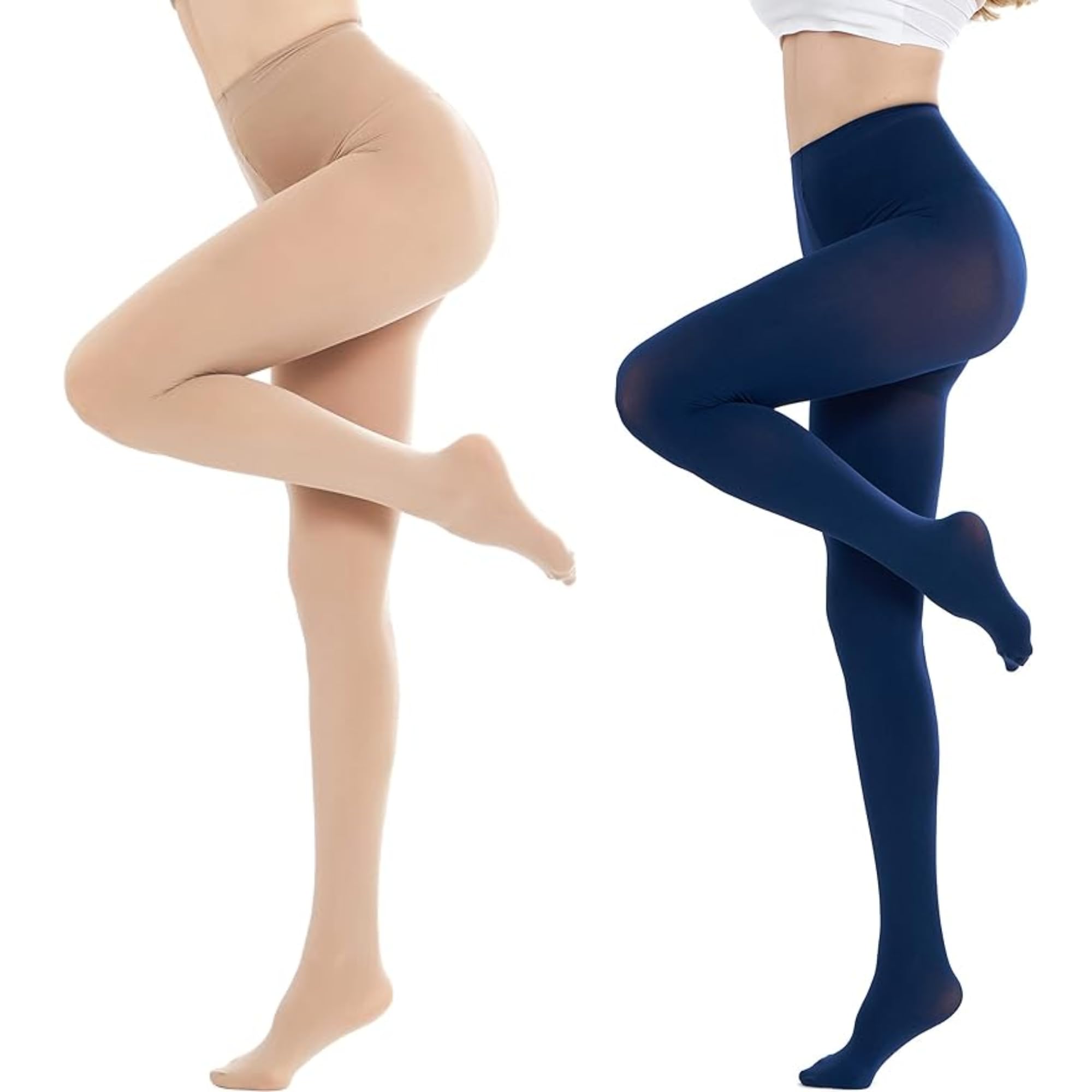 klassik Opaque Soft Stockings for Women & Girls | Poly Cotton High Waisted Thigh | Stretch, Breathable & Comfortable for Everyday Wear | Perfect Pair with Shorts, Dresses, Skirts & Shirts (Pack Of 2)-picture-14