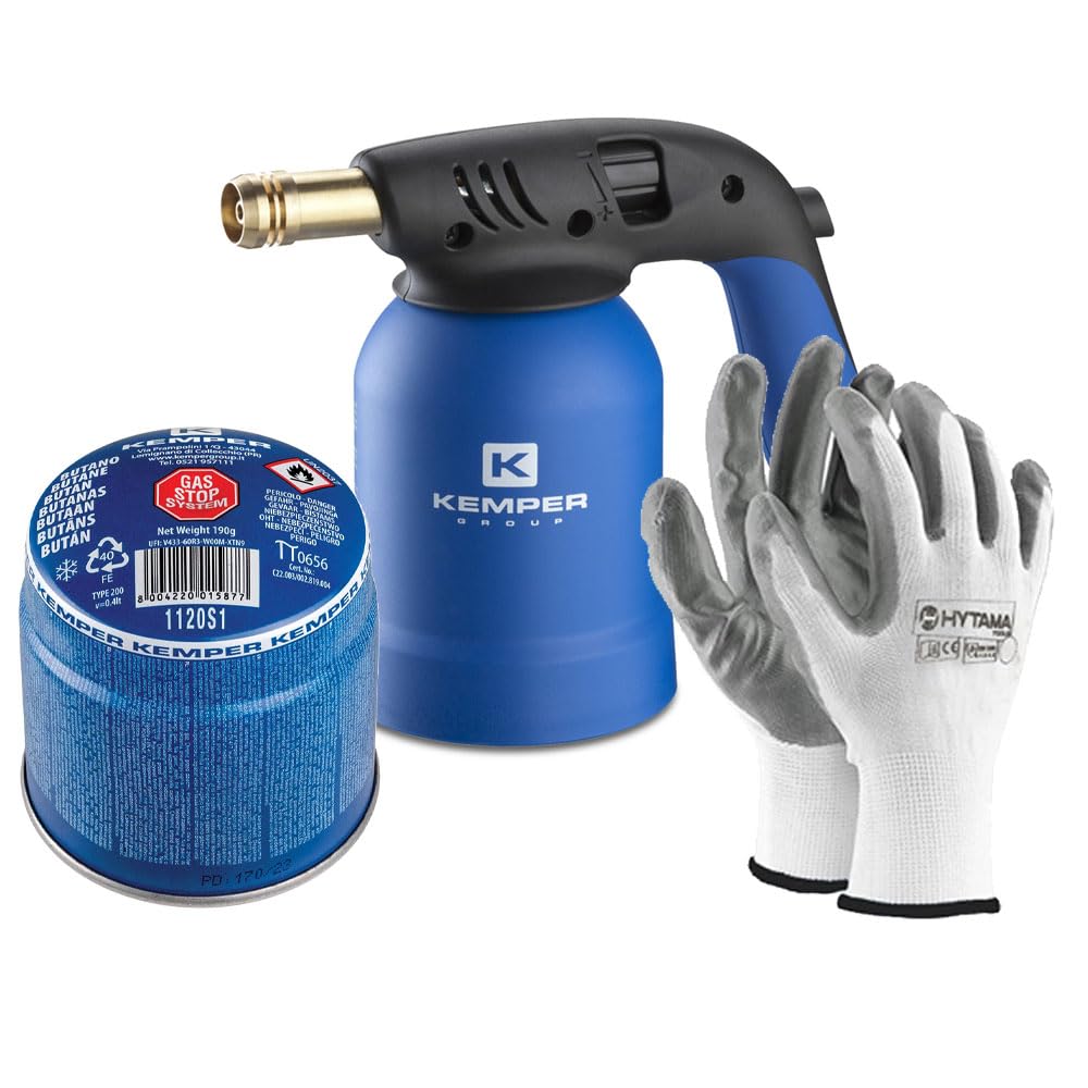 Kemper Fire Torch Welding Lamp + 1 Safe Butane Gas Cylinder + 1 Free Gloves