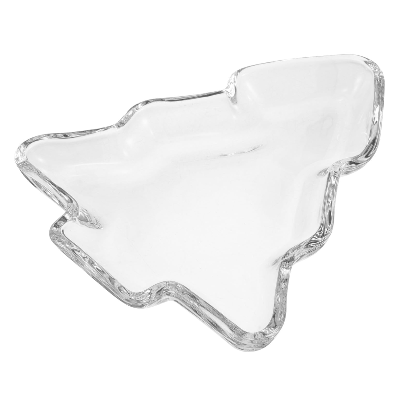 Sosoport Bandeja para Servir Forma de Árbol de Navidad de Cristal Transparente Plato Grande para Frutas Secas y para Fiestas Navideñas y Decoración Festiva