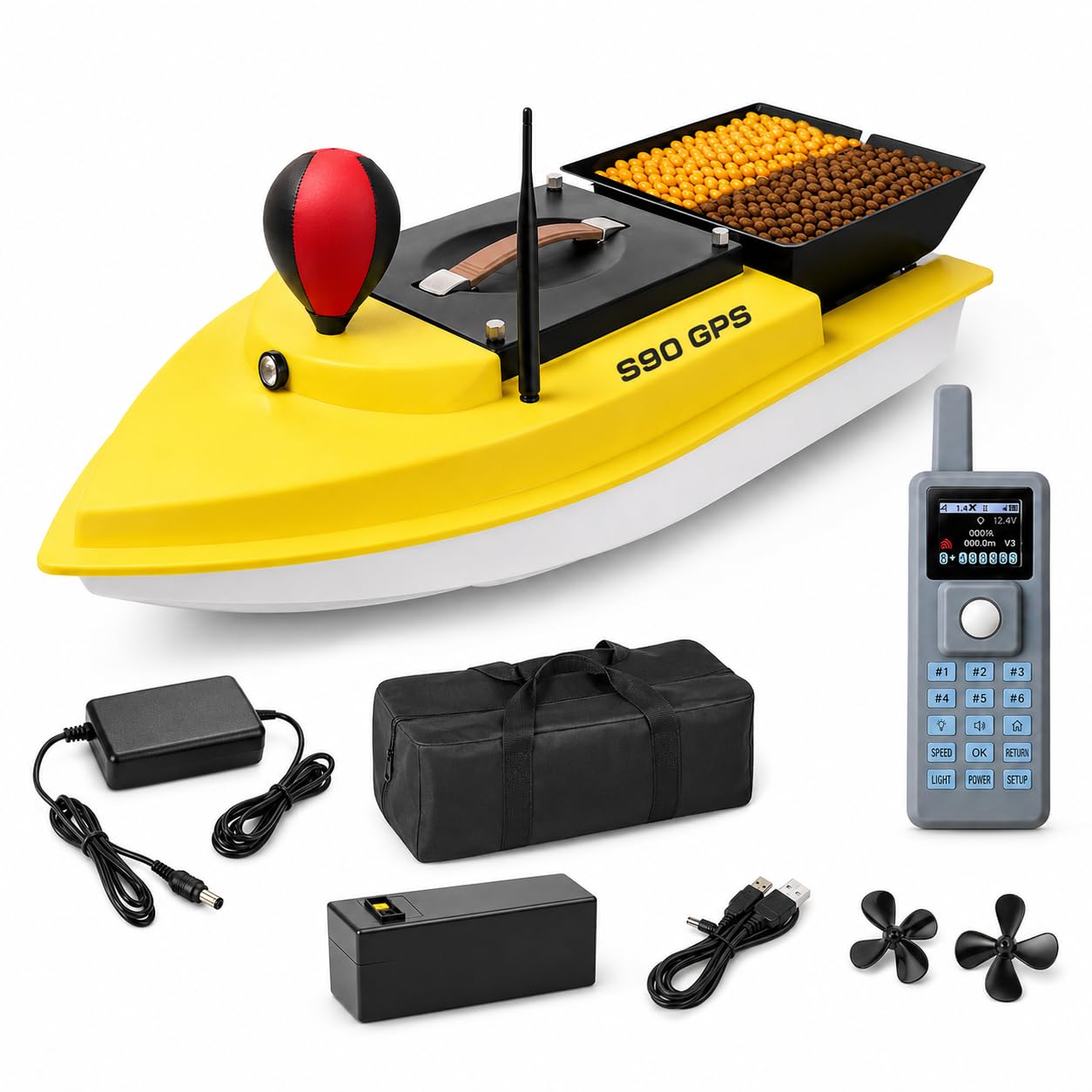 2026 Barco de Cebo de Pesca GPS, Retorno, 40 Puntos, Doble Motor S9060A
