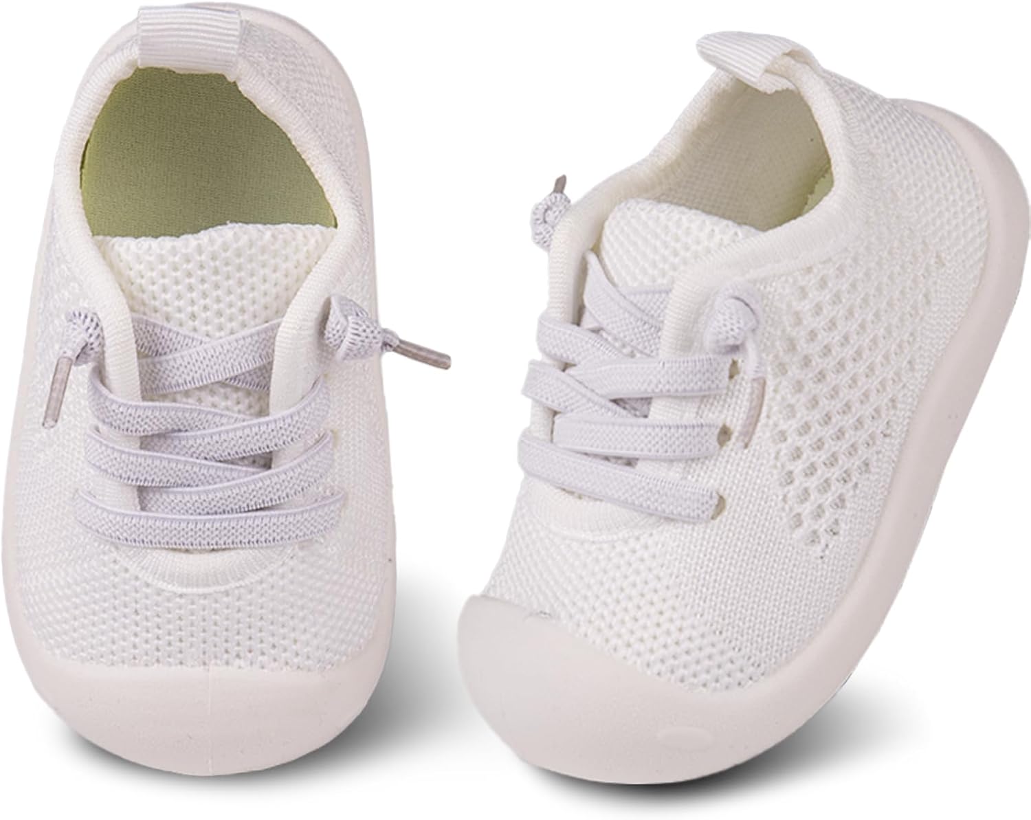Baby First-Walking Shoes 1-4 Years Kid Shoes Trainers Toddler Infant Boys Girls Soft Sole Non Slip Cotton Canvas Mesh Breathable Lightweight TPR Material Slip-on Sneakers Outdoor
