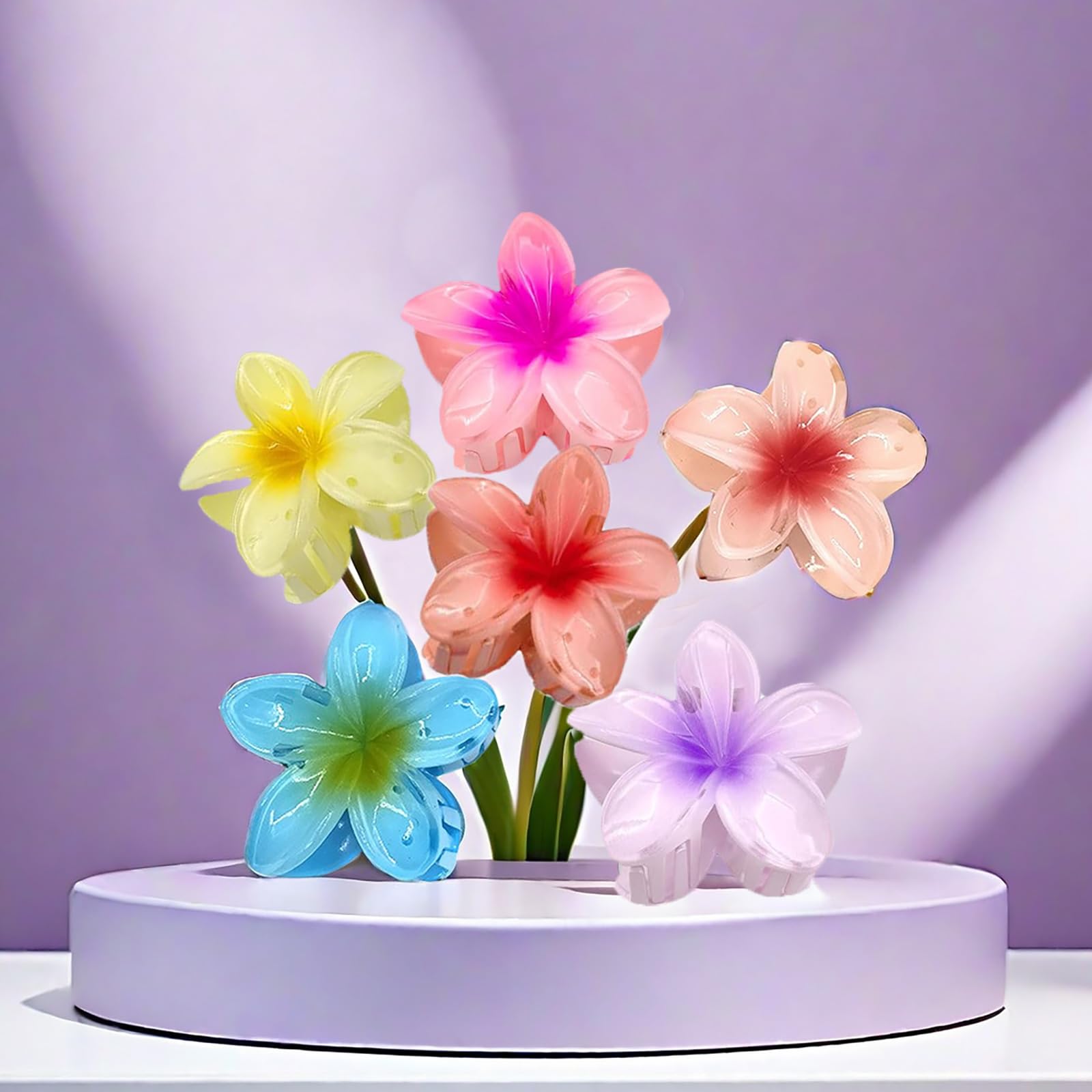 Kaizuca 12 Pack Flower Hair Clips, 3 cm Cute Acrylic Small Hair Clips, Non-Slip Hair Jaw Clips - Image 4
