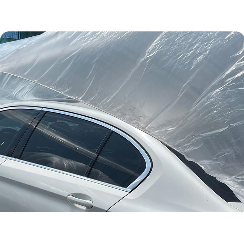 YehVeh Disposable Car Cover Dirtproof Lightweight PE Clear Car Dust Cover with Elastic Wrap Band Full Exterior Protective — view 3