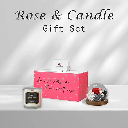 Miniatura 2 de U UQUI Velas de flores, regalos para el día de San Valentín para ella, regalos de rosas para el día de San Valentín para novia, velas para el día de