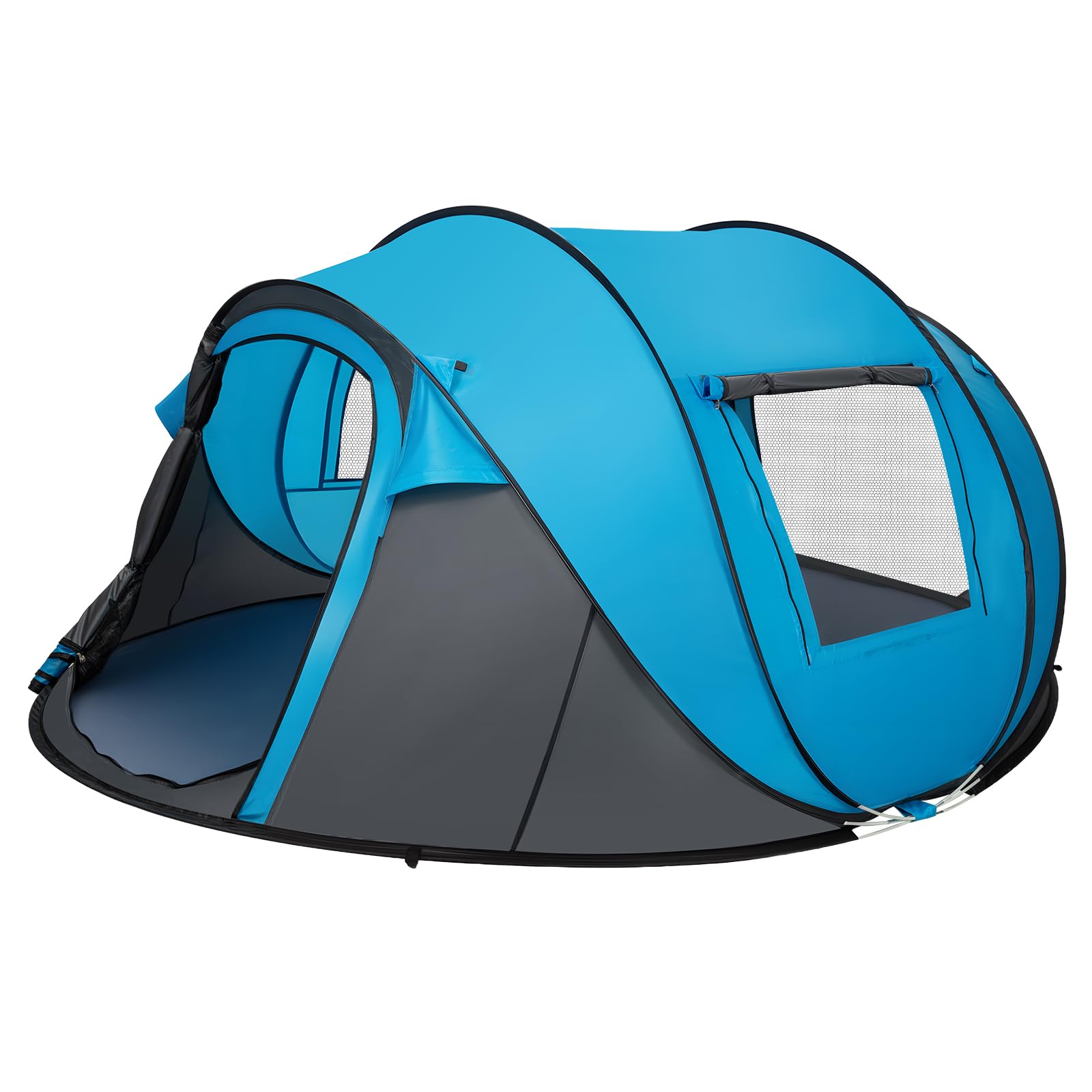 Instant Pop Up Zelt 3-4 Personen, Automatisches 3-Sekunden-Zelt mit PU3000mm Wassersäule, 290x200cm Campingzelt mit Belüftung, Verstärkt & Stabil für Festival, Strand und Garten