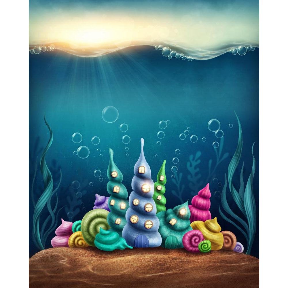 Artzfolio Underwater Fantasy Kingdom Unframed Premium Canvas Painting 24 X 30Inch