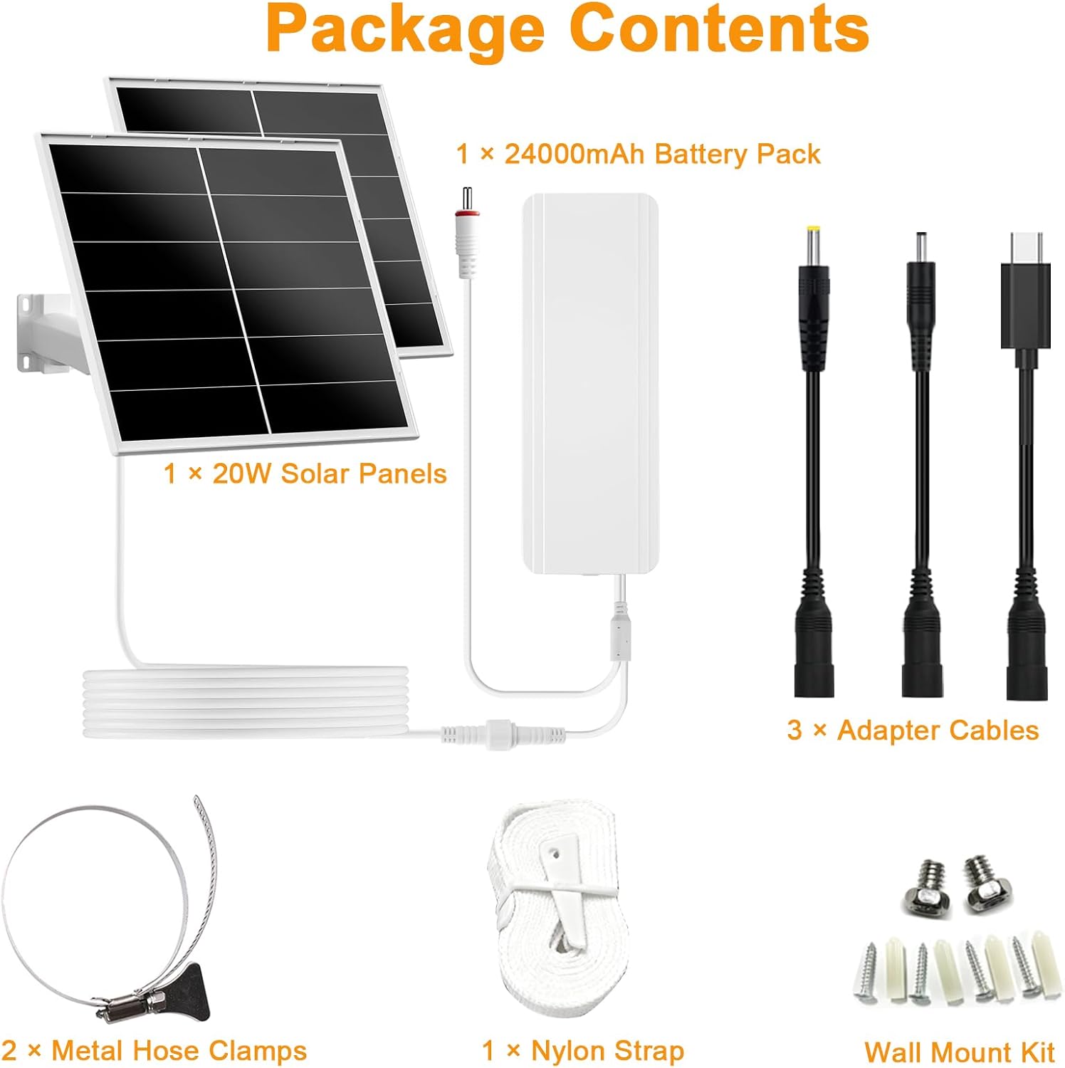 Zivif 40W Solar Panel Kit with 24000mAh Battery, 5V/12V Adjustable Output, DC & USB-C Power, Compatible with 12V Cellular Security Cameras & Trail Cameras
