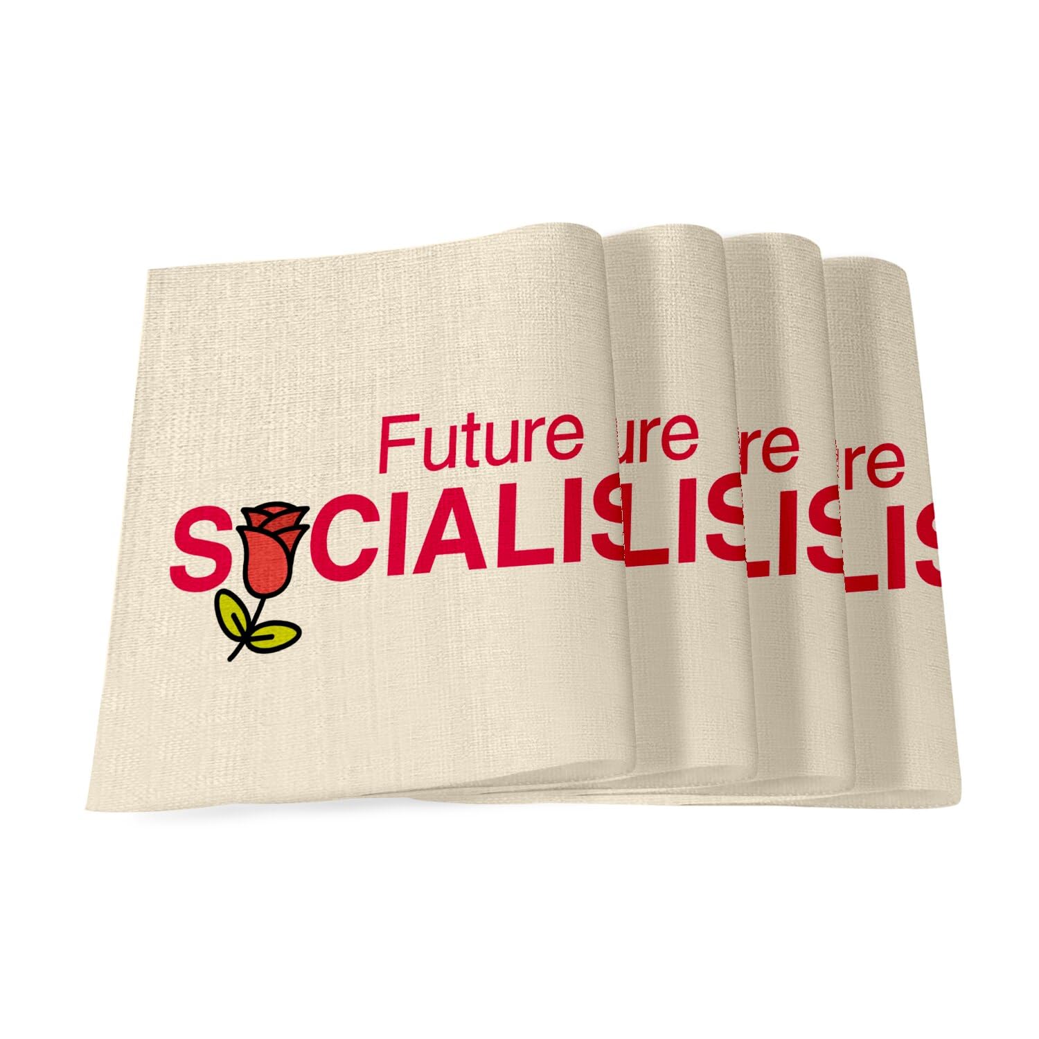 Sets de table en lin 40x28.5 cm humour politique socialiste pour protéger votre table avec style