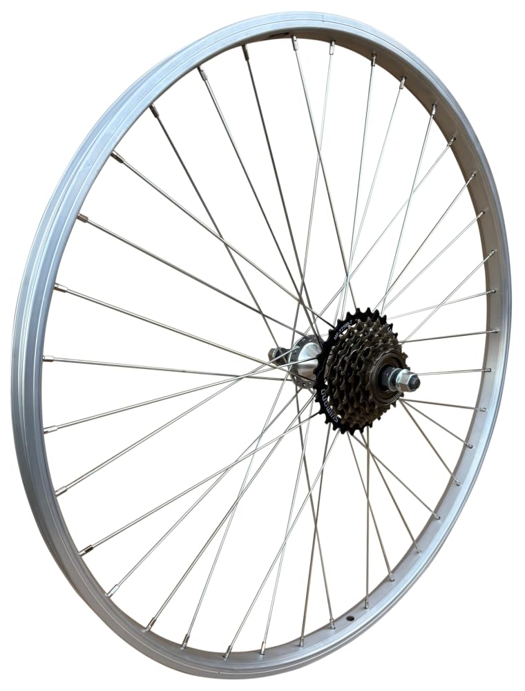 Baldys 7 Speed 700c Silver Alloy Rear Hybrid/Trekking Bike Sealed Bearing Wheel