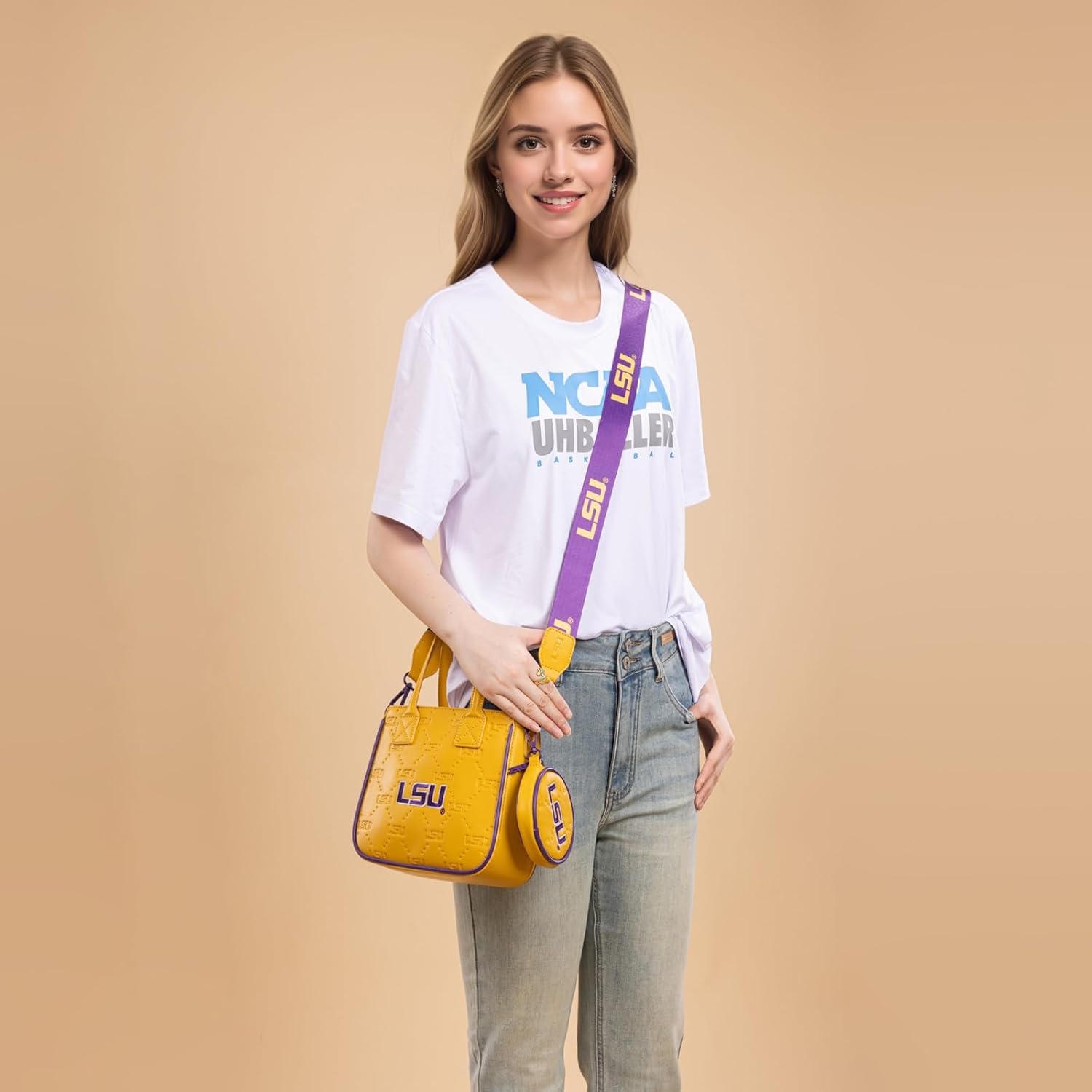 NCAA Crossbody for Women Purse & Removable Coin Purse, Crossbody Bum Bags with Adjustable Strap