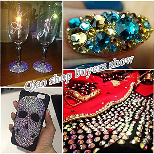 Light Blue All Size Flat Back Non Hot-Fix Stone Glue On Nail Art Rhinestones,Boutique Clothing Decoration