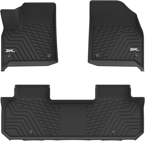 3W Alfombrillas personalizadas para Chevrolet Traverse 2018-2023, TPE para todo tipo de clima, Chevy Traverse revestimiento de piso de primera y 2da