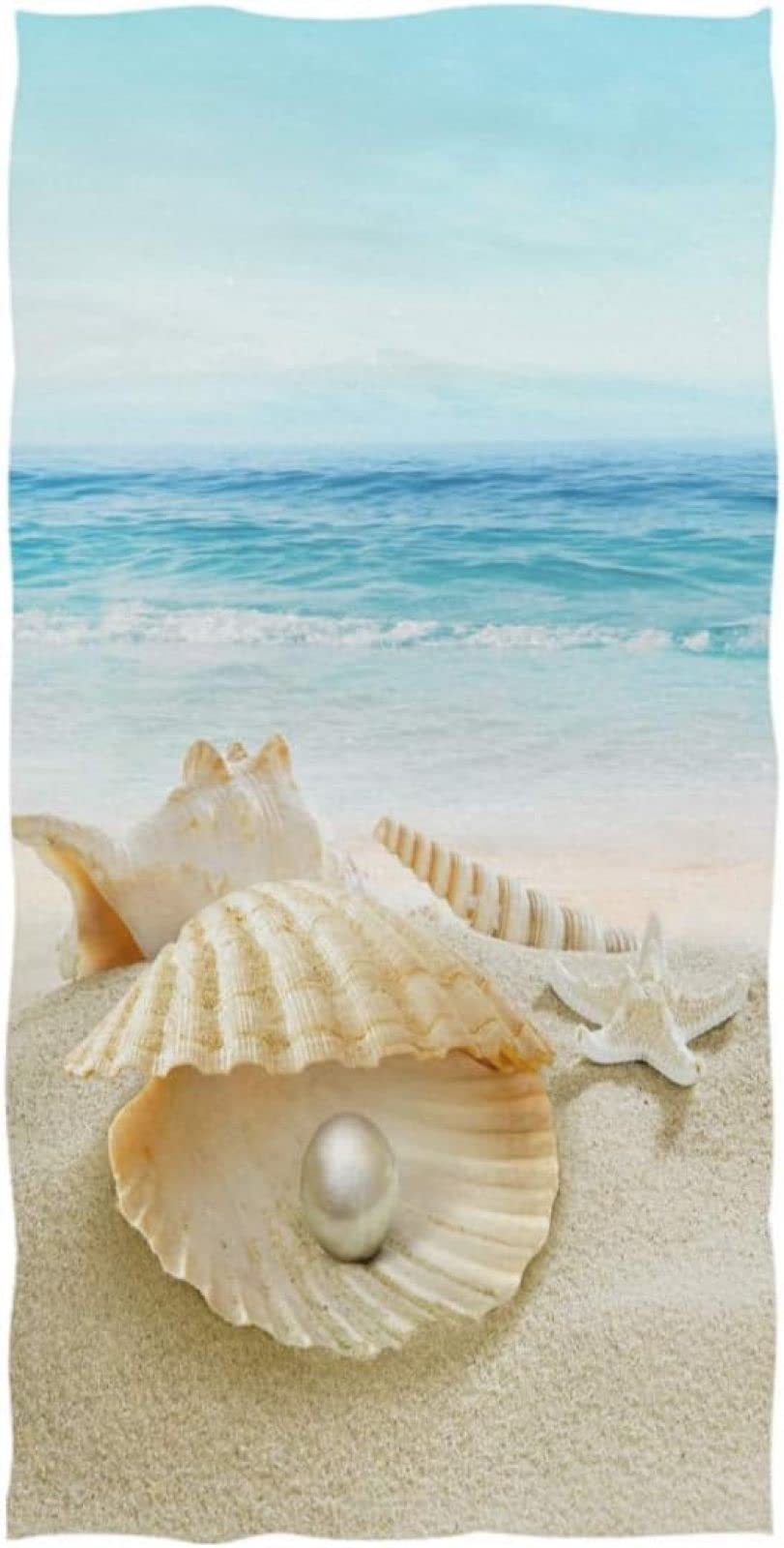 KATATI Conchiglie da Spiaggia Telo Mare Grande, Microfibra Asciugamano da Spiaggia, Teli Mare Conchiglie da Spiaggia, Asciugatura Rapida Antisabbia Adulti Bambini Teli Mare 3D Telo Mare 70x150 cm