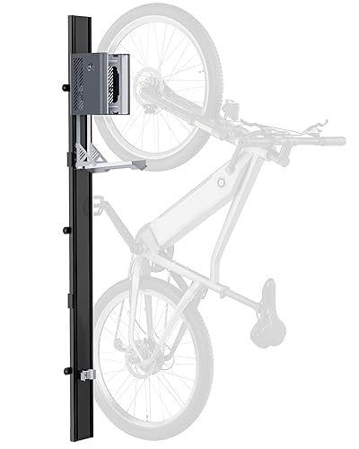 monTEK Automatic Lift Bike Rack – Fits 24-29" Tires, Heavy-Duty Vertical Wall Rack for Bicycles (Up to 71 lbs) - Effortless Lifting, Easy Install - Space-Saving Storage for Garage, Shed, BG - Black+Gray