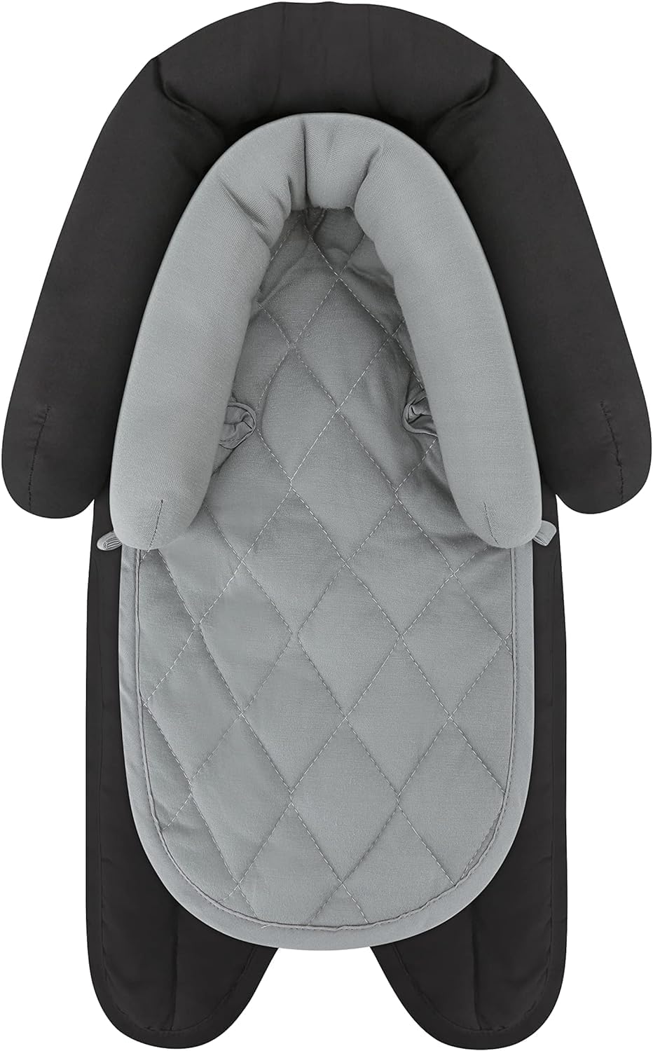 TAYGUM Car Seat Head Support Infant, Soft Infant Car Seat Insert, 2 in 1 Carseat Head Support for Newborn, Baby Car Seat Cushion, Perfect for Car Seat, Stroller, Swing, Bouncer, Gray and Black