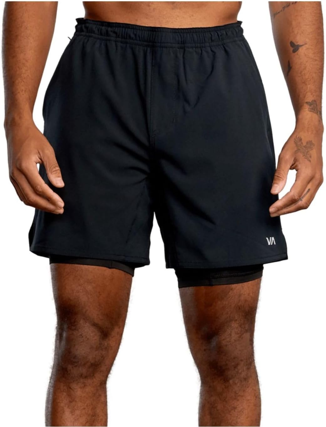 RVCA Sport Men's 17" Yogger Train 2 in 1 Workout Shorts with Compression Liner