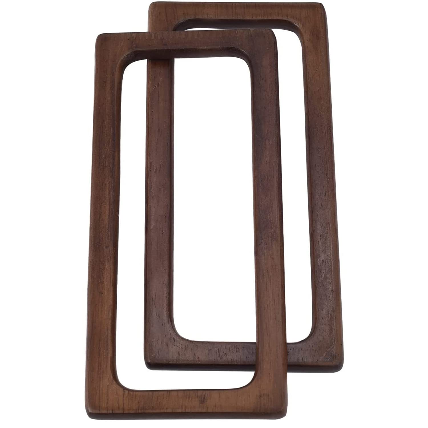 Gokoti 2Pcs 20cm Rectangle Wooden Bags Handle DIY Sewing Brackets Purse Frames Handles for Making Handbag Accessories