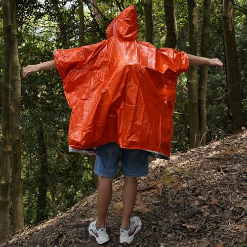 Image of 6 Pcs Emergency Rain Poncho,3 Pcs 3in1 Emergency Survival Bracelet,Emergency Insulation Blanket,Survival Camping Blanket,Suitable for Marathons, Outdoor Travel, Hiking,Or First Aid