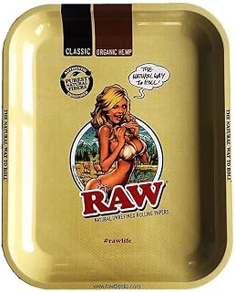 RAW ロウ ローリングトレイ RAW Girlデザイン ラージサイズ Rolling Tray Metal Large たばこトレイ [並行輸入品]