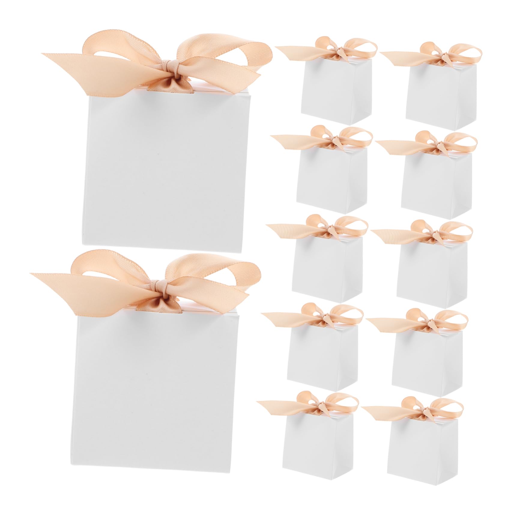 Mipcase 50sets Scatole Bianche Per Dolcetti Scatole Per Bomboniere Per Feste Piccole Per Dolcetti Con Nastro Confezioni Decorative Per Ospiti Souvenir Nozze Compleanno e Shower