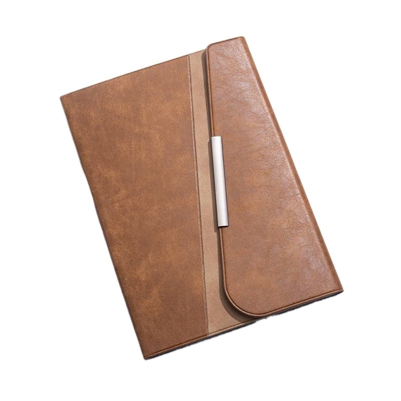 Bloc-Notes libreta Cuaderno De Oficina A5 De Tapa Blanda Gruesa con Cierre Magnético Material Escolar(Bruin)