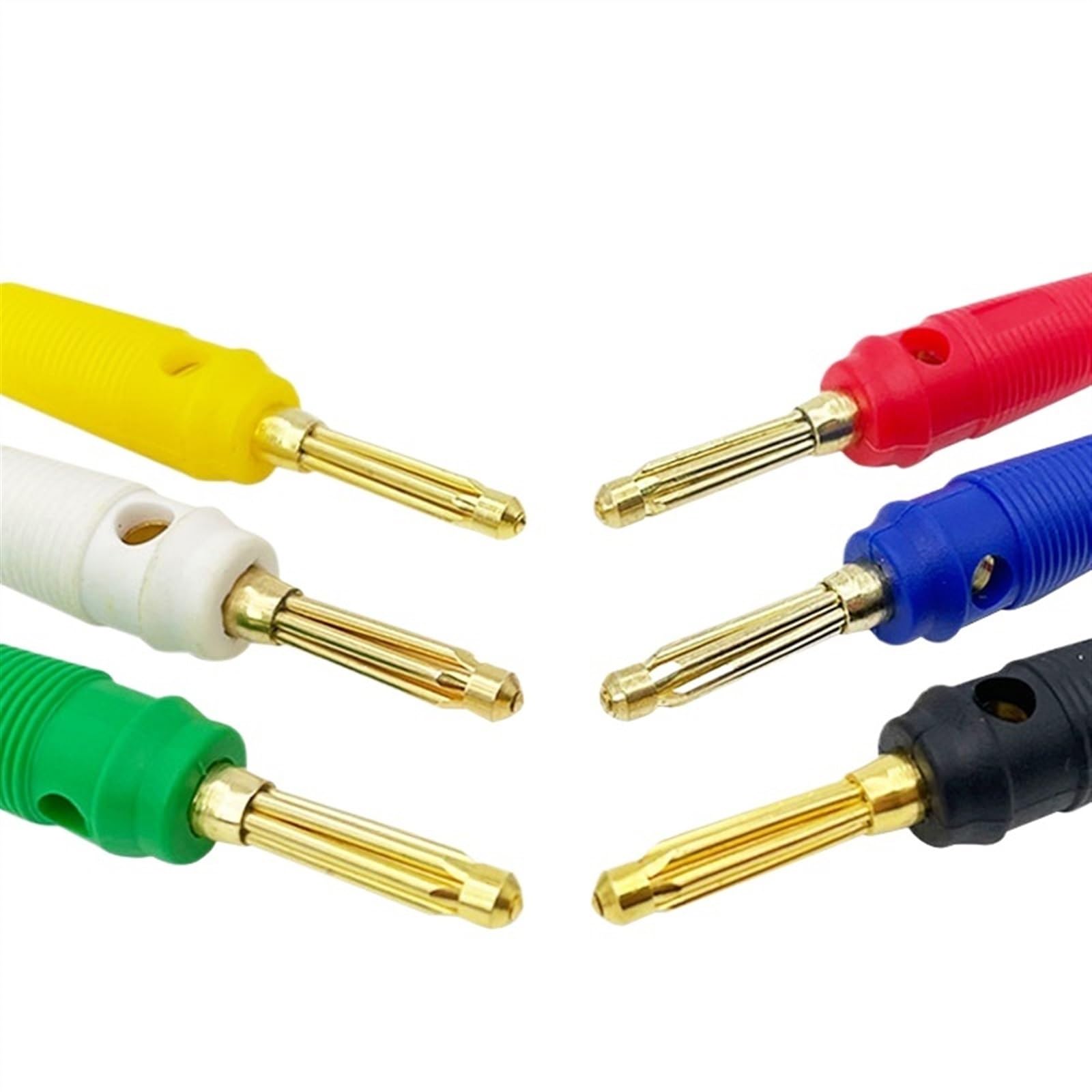 4 mm Musik-Lautsprecherkabel, Draht, Pin, Bananenstecker, vergoldete Anschlüsse, Buchse, Rot, Schwarz, Blau, Grün, Gelb (Color : Blue, Size : 10 PCS)