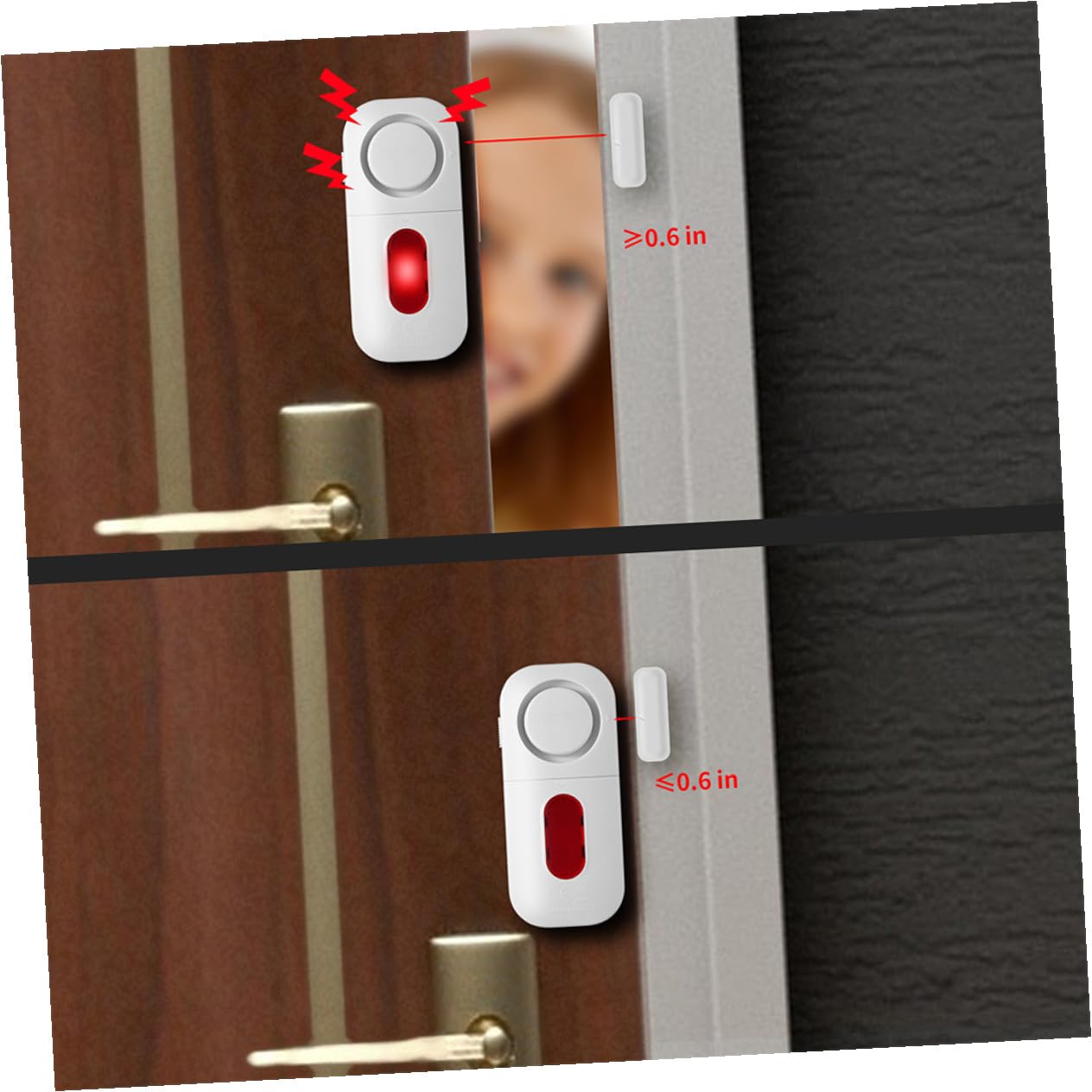 OSALADI 4 Piezas Alarma De Puerta y Ventana Imanes Puertas Alarmas De Puerta Para La Seguridad De Los Niños Alarma De Ventana Puertas y Ventanas Abdominales Familiar