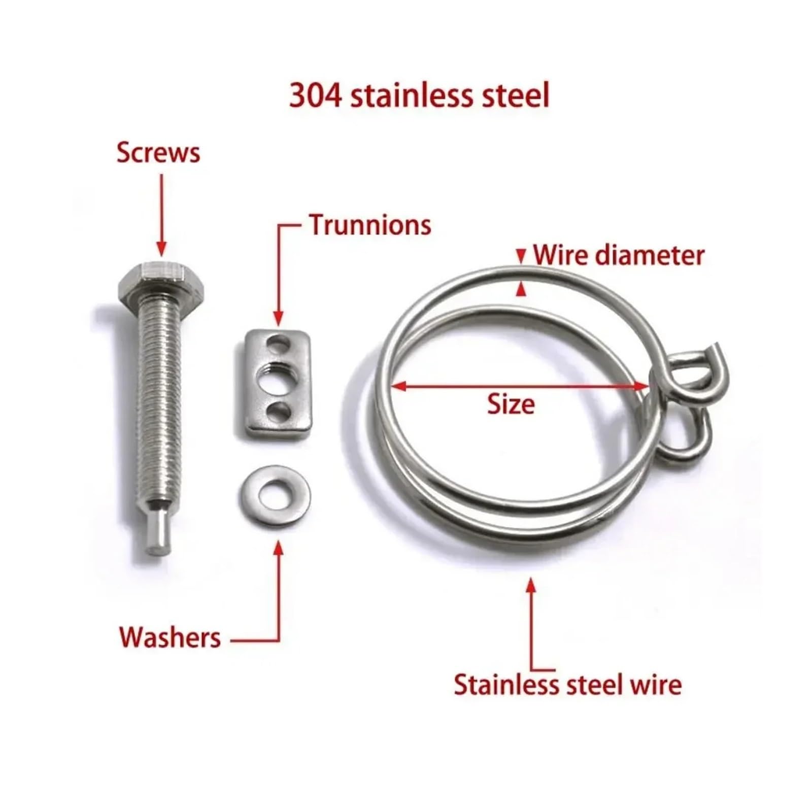 Morsetto per tubo a doppio filo, kit assortito di fascette stringitubo a doppio filo, clip per tubo fisso in acciaio inossidabile 304 (17-20 x 2,0 mm)