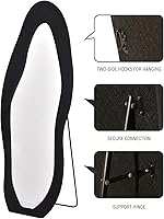 Vista 5 de Espejo de longitud completa, espejo de suelo con soporte, espejo de piso para bebé, espejo de pared de longitud completa, espejo de pie de longitud